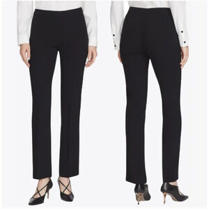 Lafayette 148 Womens Black Virgin Wool Trouser Pants Straight Work Size 10